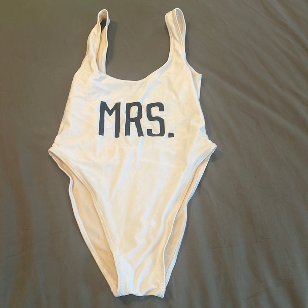 S/M White PRIVATE PARTY “Mrs.” one piece swimsuit